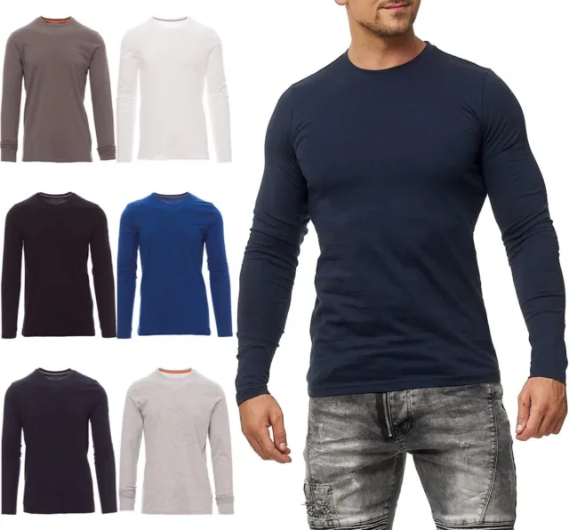 Herren Langarmshirt Longsleeve T-Shirt Langarm Rundhals Top Shirt Sweatshirt