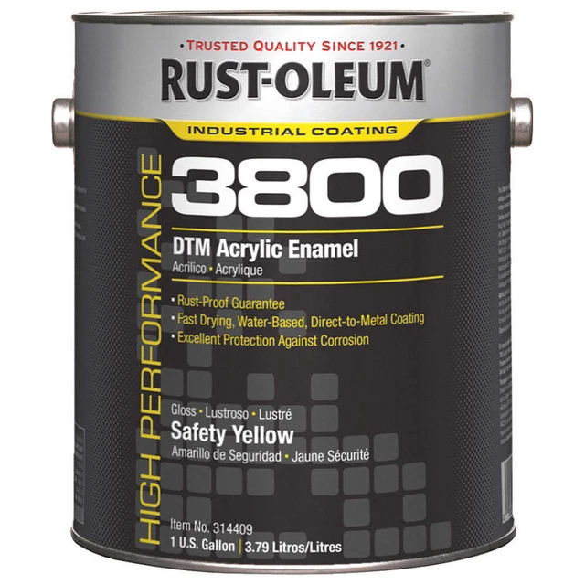 RUST-OLEUM 314409 Acrylic Enamel Coating,SafetyYellow,1gal