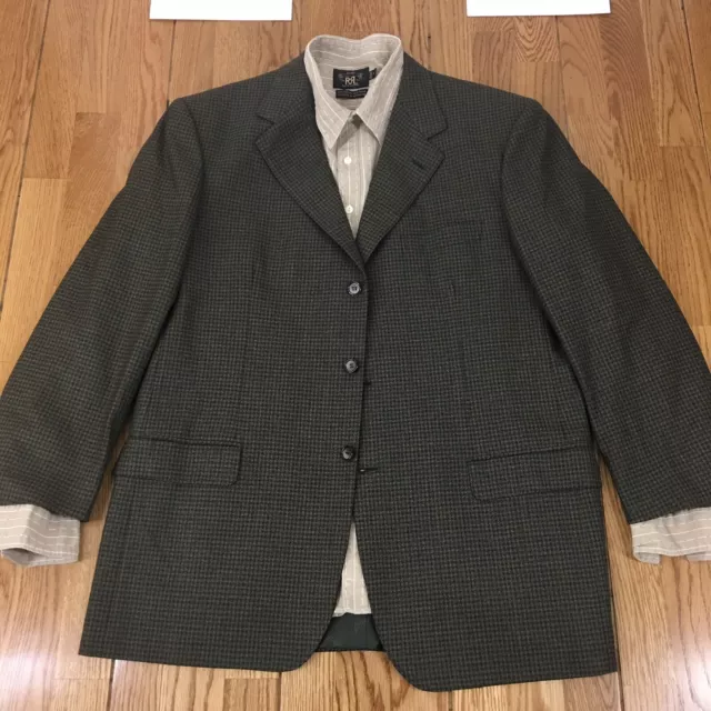 BRIONI NOMENTANO WOOL 3 BUTTON Gingham Suit Blazer SPORT COAT JACKET  44L