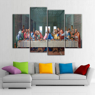 Last Supper Jesus 4 Pieces canvas Wall Art Picture Poster Home Decor