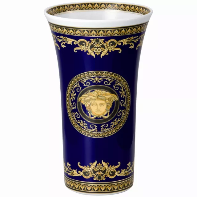 NEW Rosenthal Versace Medusa Vase Blue 26cm