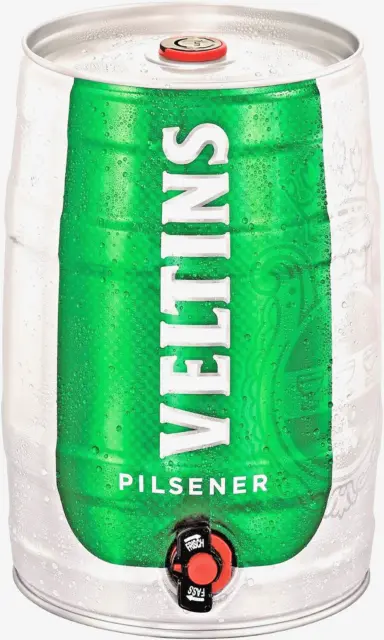Veltins Pilsener Bier - 5 Liter Partyfass incl. Zapfhahn - 5 Liter / 4,8 % Vol.