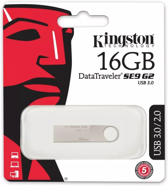 Kingston 16 GB DataTraveler SE9 G2 USB 3.0 Flash Drive (DTSE9G2/16GB)