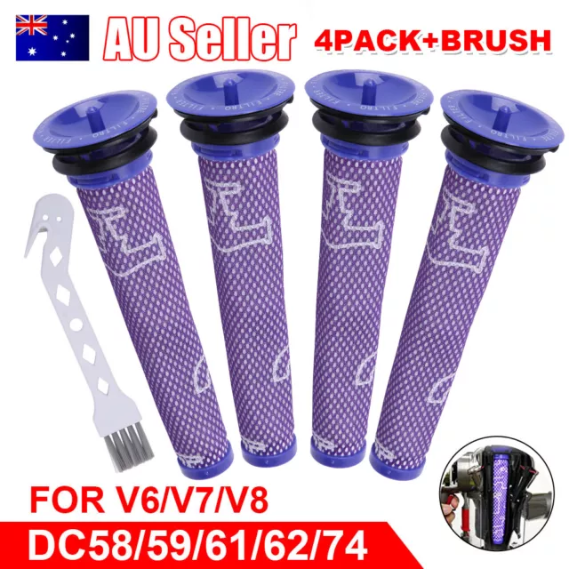 4 Pack Pre Filter For Dyson V6 V7 V8 Animal Absolute Fluffy Cordless Vacuum AUS