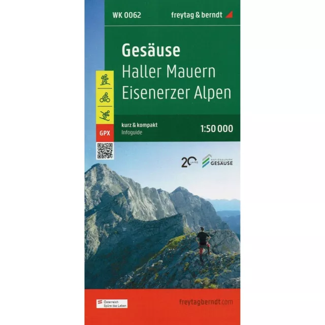 Autstria map WK0062 Gesäuse Haller Mauern Eisenerzer Alpen Hiking cycling skiing