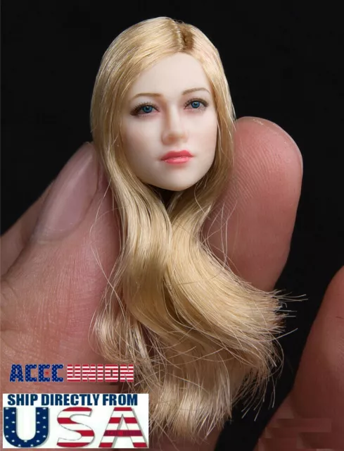 1/12 Female Head Sculpt BLONDE Hair For 6 TBLeague PHICEN T01 T02 T03  Figure