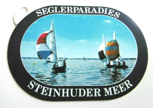 Souvenir-Aufkleber Steinhuder Meer Segler Hannover Niedersachsen.80er Oldtimer