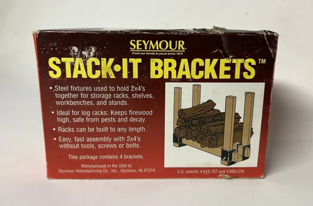Seymour Stack-it Brackets Firewood Storage and Work Bench Building Brackets