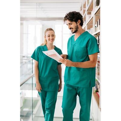 BLU DIVISA SANITARIA OSPEDALIERA INFERMIERE OSS MEDICO SCOLLO A V UNISEX UOMO DONNA 