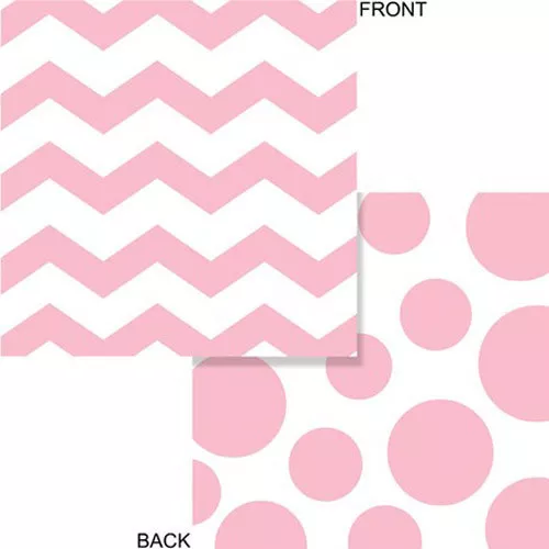 Pastel Pink and White Chevron Dot Beverage Napkins Party Supplies