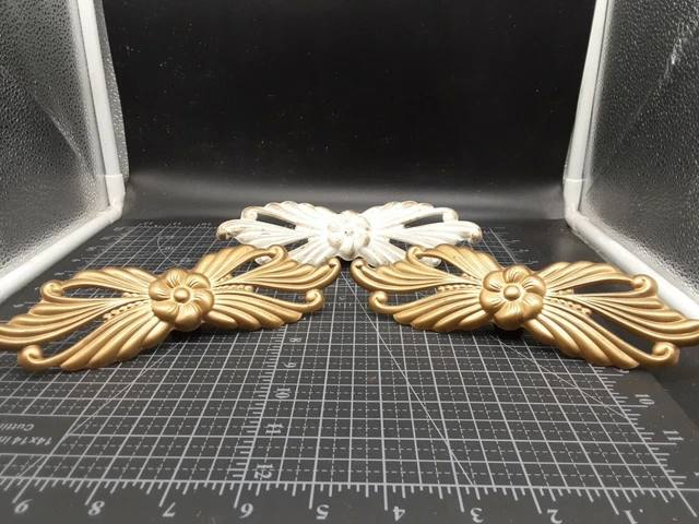 Gorgeous Brass  Vintage Curtain Rod Clips Decorative Hardware Set Of 2 b13s