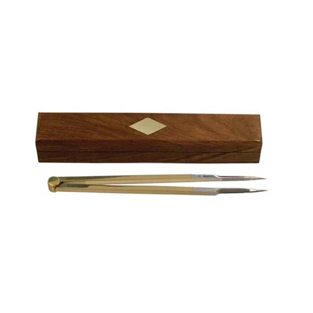 brass maritime NAUTICAL CHART STRAIGHT DIVIDER wood box