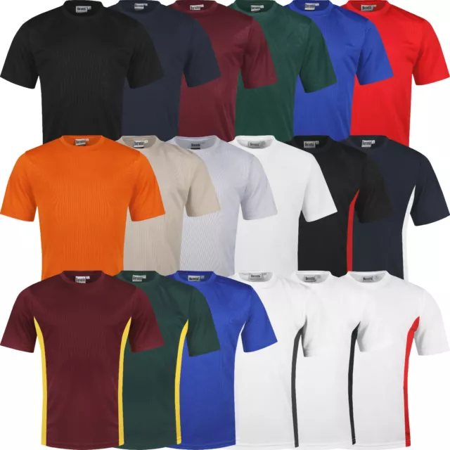 New Mens Breathable T Shirt Cool Dry Running Sports Performance Wicking Gym Top