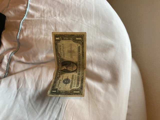 One Dollar Bill Silver Certificate Blue Seal Series B 1957