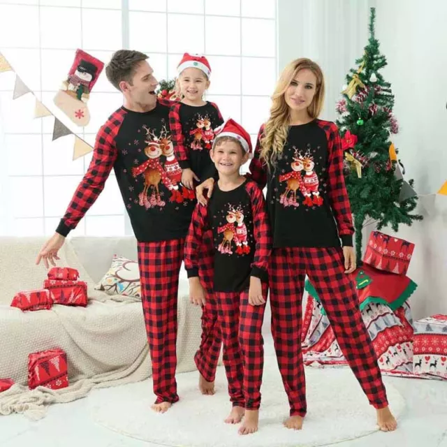 Merry Christmas Pyjamas Family Matching Adult Kid Baby Xmas Nightwear PJs Set