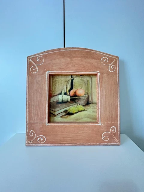 Quadretto natura morta con cornice in legno fatto a mano dimensioni 38 x 40 cm 