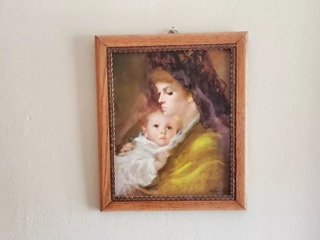Armando Gentilini MOTHER LOVE Print Beautiful Frame 13-3/4" x 16-1/4" Vintage