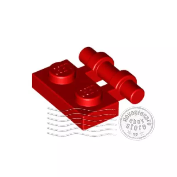 2x LEGO 2540 Piastra con maniglia 1x2 Rosso | 4140585