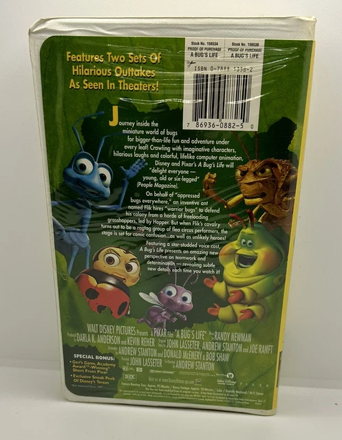 DISNEY PIXAR A Bugs Life (VHS, 1998). Hopper Box art RARO (usato) EUR 6 ...