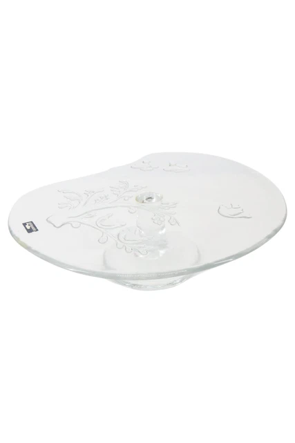 Placa de pastel LEARDO vidrio transparente árbol motivo pájaro