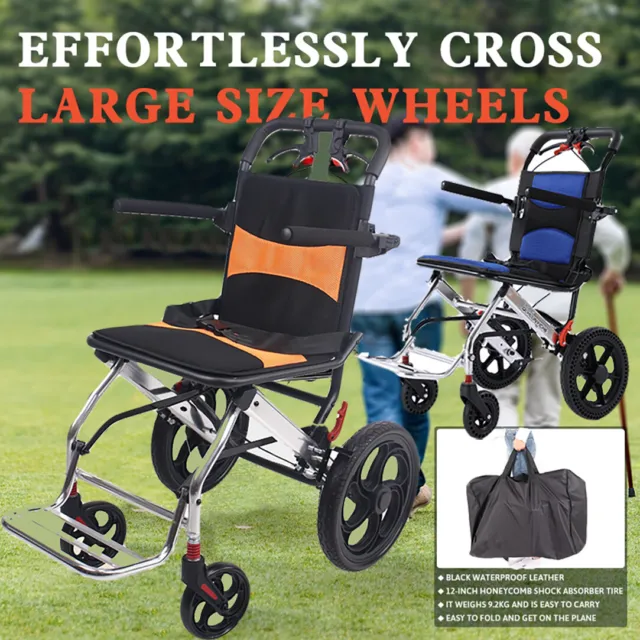 Lightweight Transport Wheelchair Folding Aluminium Travel Chair,Mobility Aids