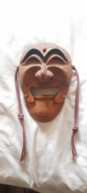 Korean Traditional Hahoe Folk Art Hand Carved Wooden Face Mask medium Yang Ban
