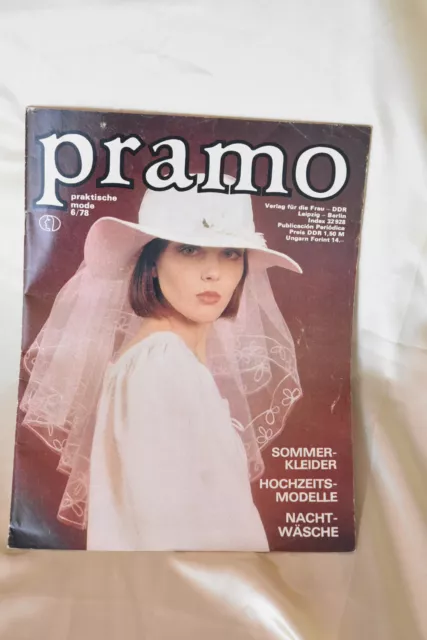 PRAMO Mode Zeitschrift DDR + Schnittmusterbogen Hochzeit Sommerkleid Nachtwäsche
