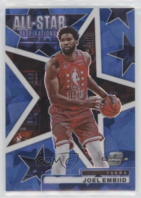 2021-22 Panini Contenders Optic Blue Cracked Ice Prizm /75 Joel Embiid #4