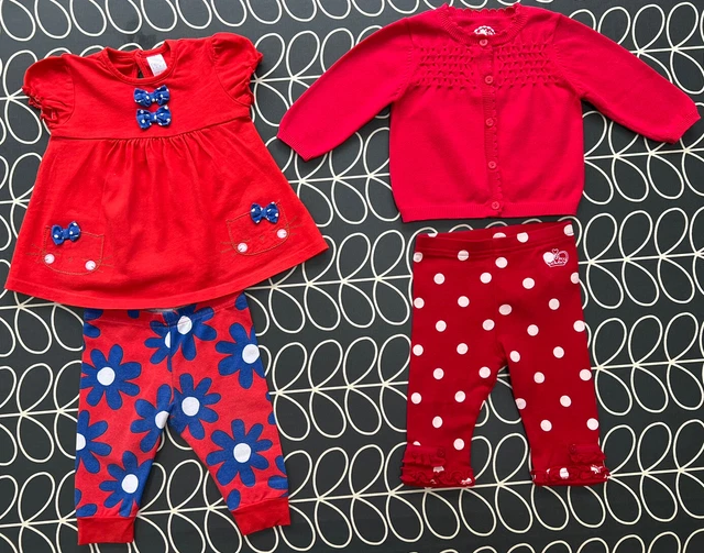 Baby Girl Next M&S Clothes Bundle 3-6 months Top Cardigan Leggings 4 Items 8