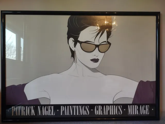 Patrick Nagel Vintage 1983 Silver Foiled Sunglasses Woman Art Poster Print...
