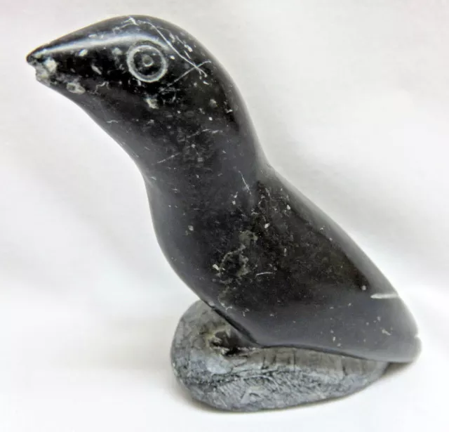 Carved Soapstone Seal Figurine, Signed