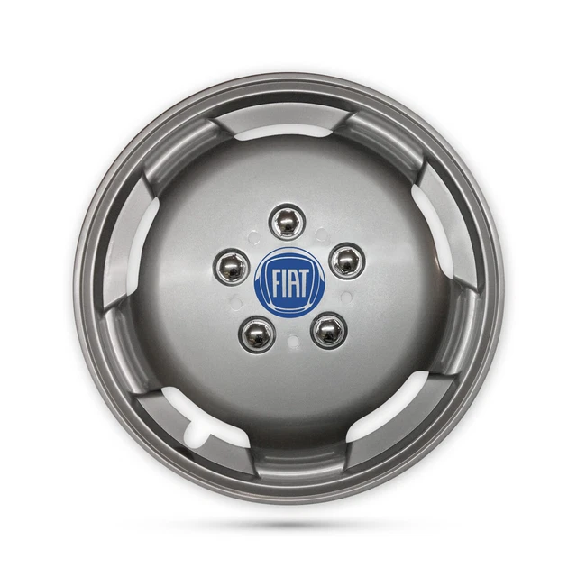 Per Fiat Ducato Camper Van 4x15"" Piatto Profondo Rifiniture Ruota Argento Blu
