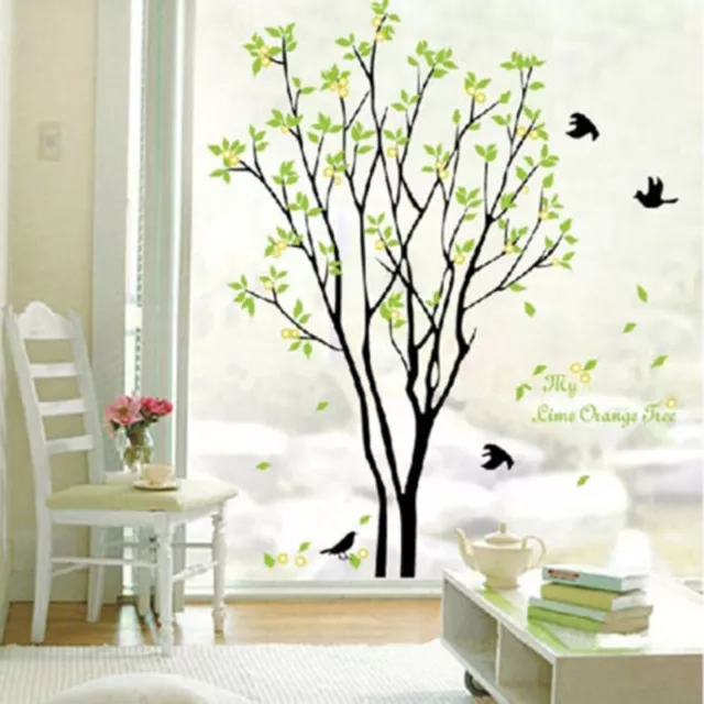 Green Tree Bird DIY Removable PVC Art Wall Sticker Decal Mural Home Room Decor