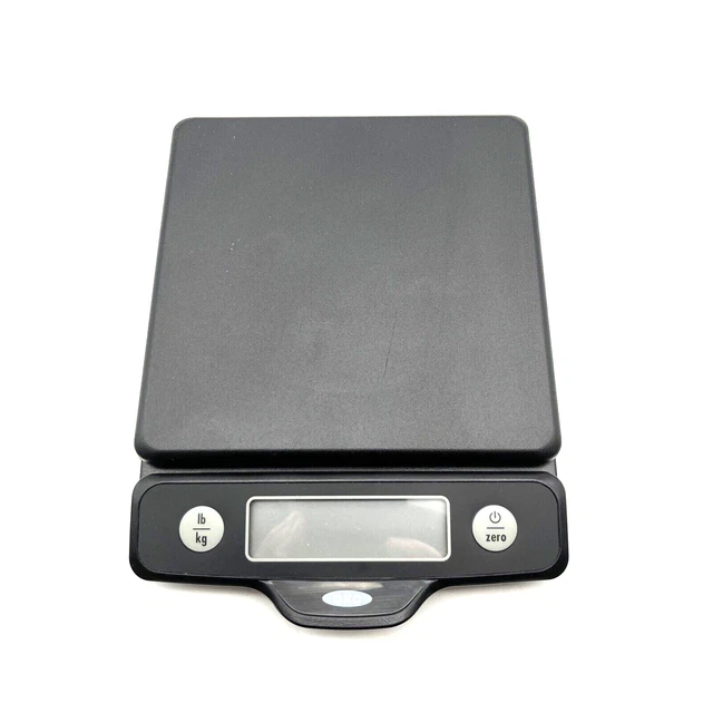 Escala de alimentos OXO Good Grips 5 LB con pantalla extraíble negra probada funciona
