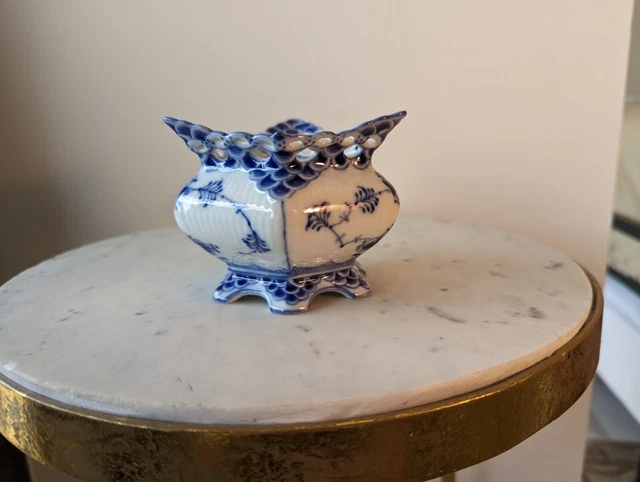 Royal Copenhagen Blue Fluted Full Lace # 1112 Sugar Bowl, First Quality, Royal Copenhagen Blue Fluted Full Lace # 1112 Sugar Bowl, First Quality,