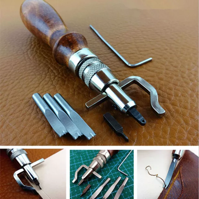 7 in 1 Mehrzweck Lederhandwerk Werkzeug Nähen & Knicken Leder Rand Beveler;c;