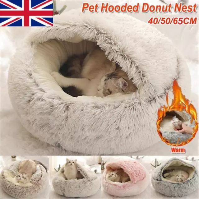 Pets Cat Dog Nest Bed Puppy Soft Warm Cave House Winter Sleeping Bag Mat Pad UK