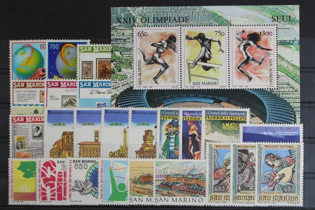 San Marino, MiNr. 1380-1406, Jahrgang 1988, postfrisch / MNH - 614861