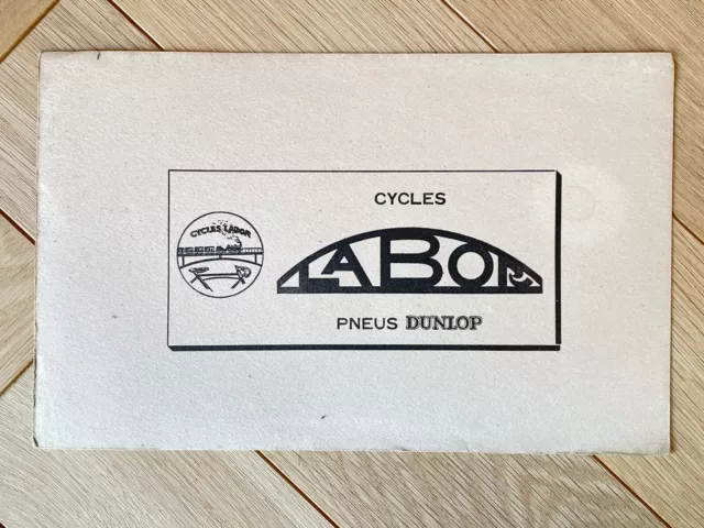 Ancien Buvard Publicitaire - Cycles Labor - Velo Pneus Dunlop noir collection