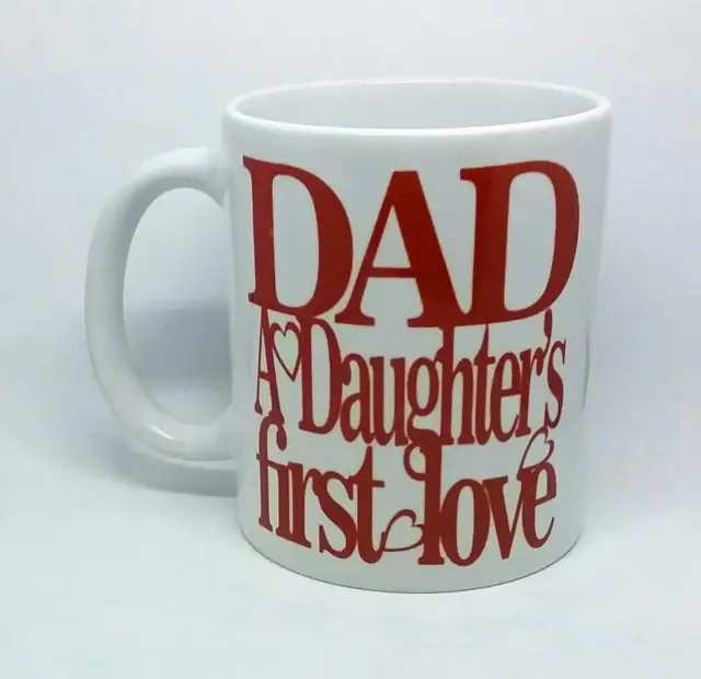 Fathers day coffee mug first love funny daughter Daddy present free gift box tea