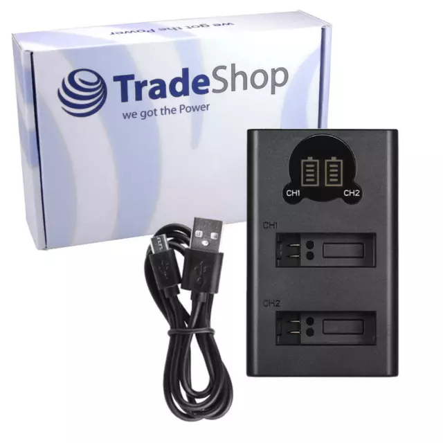 Dual Akku Ladegerät Ladestation USB für GoPro Hero9 Black AHDBT-901 ADBAT-001