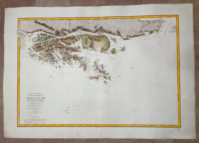 Cape Horn Tierra Del Fuego 1885 (1891) Very Large Antique Sea Chart 19Th Century