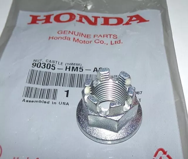 Honda Castle Nut 90305-Hm5-A80, 500 Rubicon, Rincon, Rancher, Foreman, Fourtrax