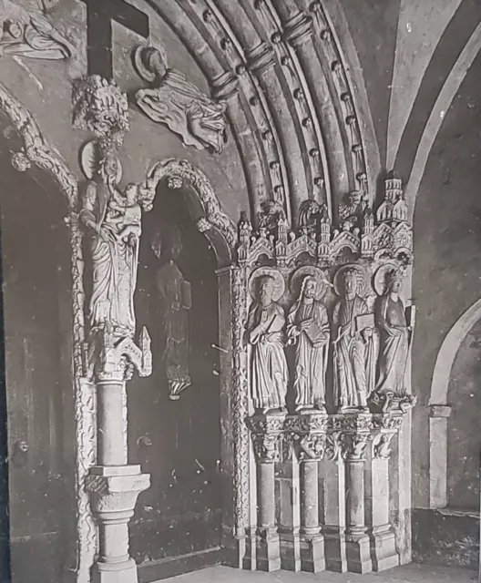 Detail from Peterborough Cathedral, England, Magic Lantern Glass Slide