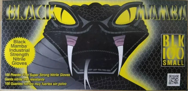SMALL Black Mamba Gloves (100 per box); Disposable Nitrile Mechanic Glove;HVAC