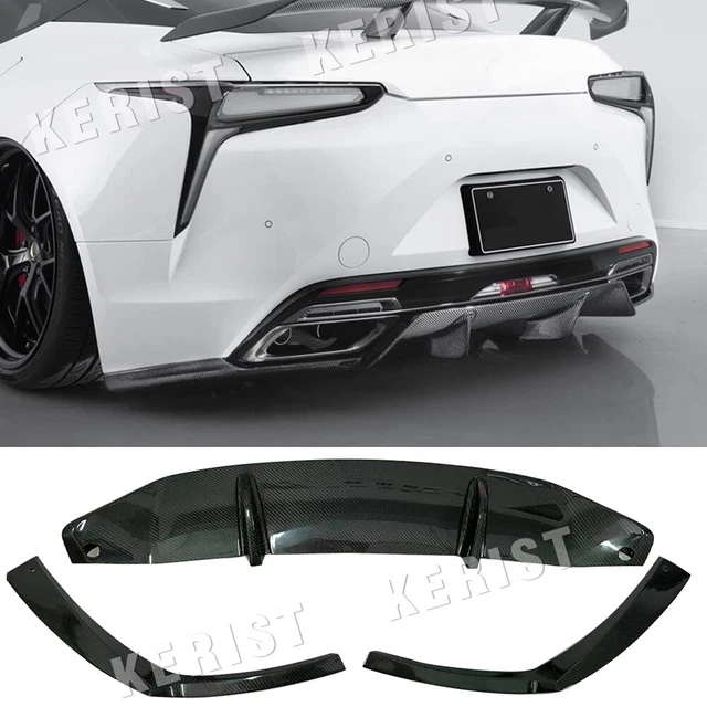 Arrière Carbone Fibre 3PCS Diffuseur Spoiler Pour 2017-2021 Lexus LC500 LC500H