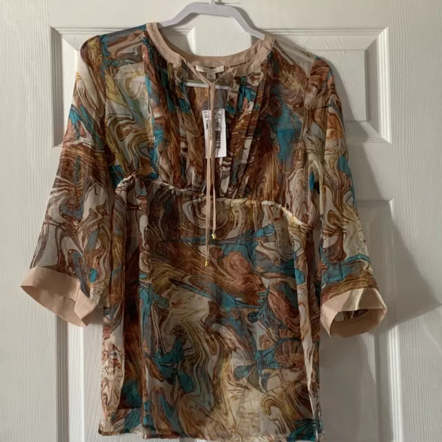 ella moss (Anthropologie) Women silk blouse size small nwt