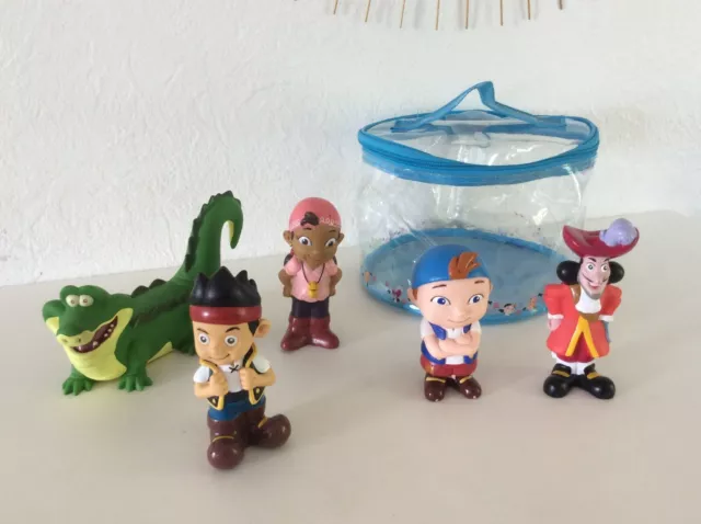 👿 Lot 5 Figurines Jouet De Bain Disney Jake Et Les Pirates Du Pays Imaginaire