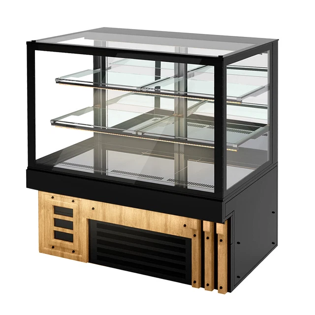 Kuchentheke - 1,5m - +4 ~ +6°C - 3 Ablagen - Holzfront | GGM Gastro