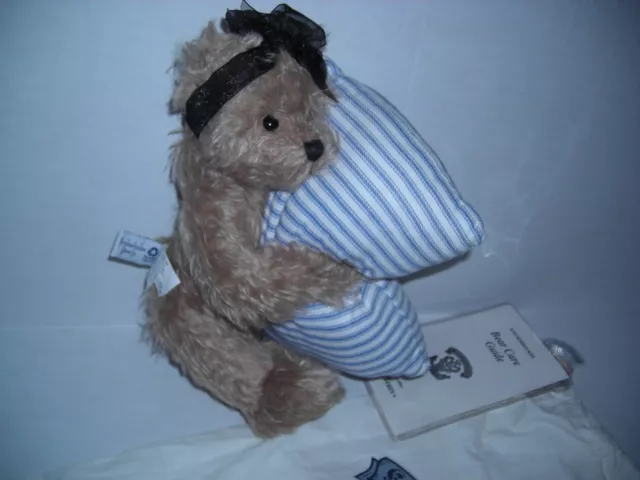 Slumber Mohair Teddy Bear 12" Knickerbocker Ellen Kislingbury Designer  W/ Pillow